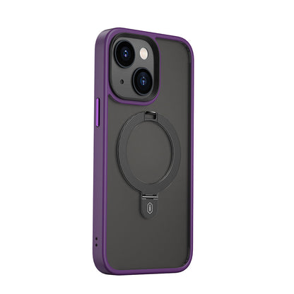 Apple iPhone 14 Plus Kılıf Wiwu ZMM-010 M-safe Şarj Özellikli Parmak İzi Bırakmayan Mat Transparan Standlı Kapak