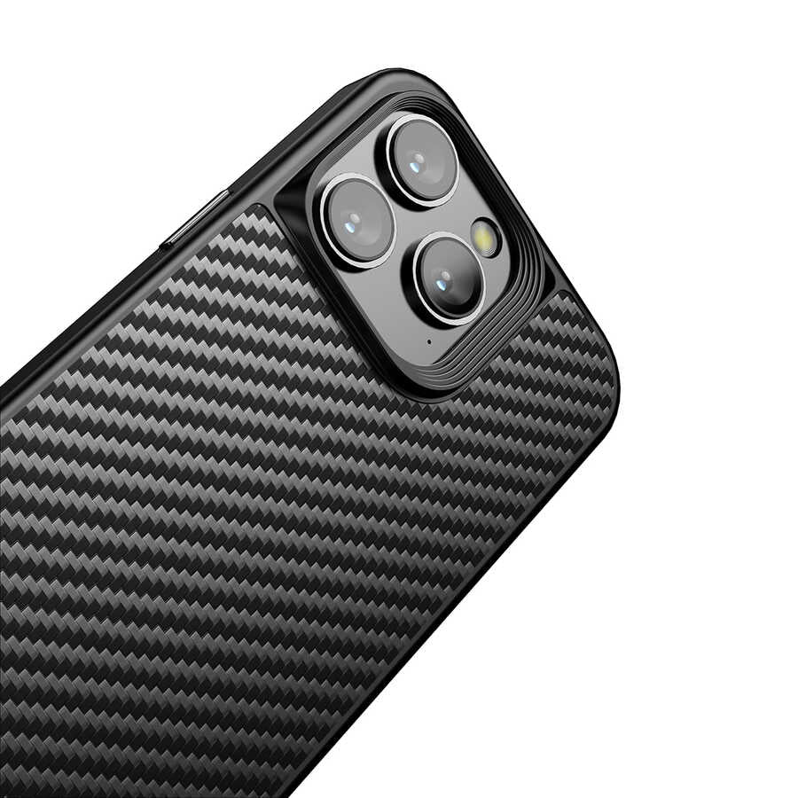 Apple iPhone 14 Pro Kılıf Aramid Karbon Fiber M-safe Özellikli Wlons Radison Kapak