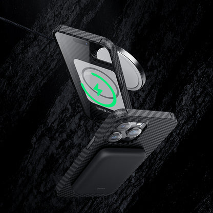 Apple iPhone 14 Pro Kılıf M-safe Özellikli Karbon Fiber Benks Essential Kevlar Kapak