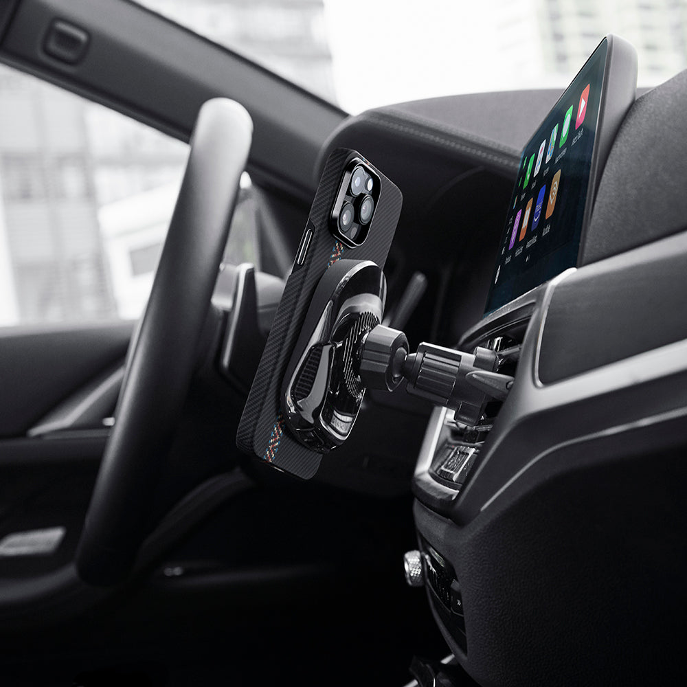 Apple iPhone 14 Pro Kılıf M-safe Şarj Özellikli 600D Aramid Fiber Pitaka Tactile Woven Orchestra Serisi Rhapsody Kapak