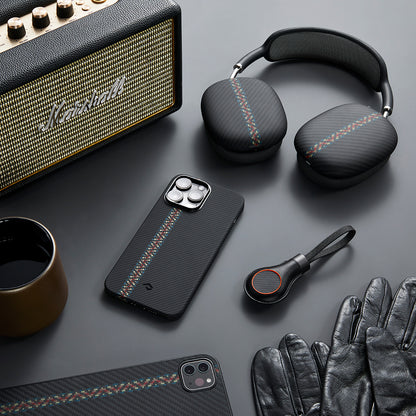 Apple iPhone 14 Pro Kılıf M-safe Şarj Özellikli 600D Aramid Fiber Pitaka Tactile Woven Orchestra Serisi Rhapsody Kapak