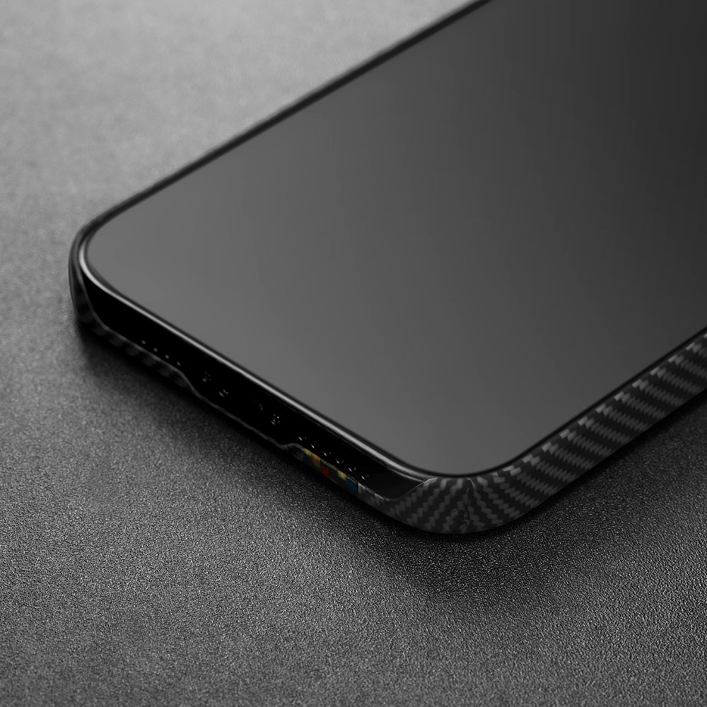 Apple iPhone 14 Pro Kılıf M-safe Şarj Özellikli 600D Aramid Fiber Pitaka Tactile Woven Orchestra Serisi Rhapsody Kapak