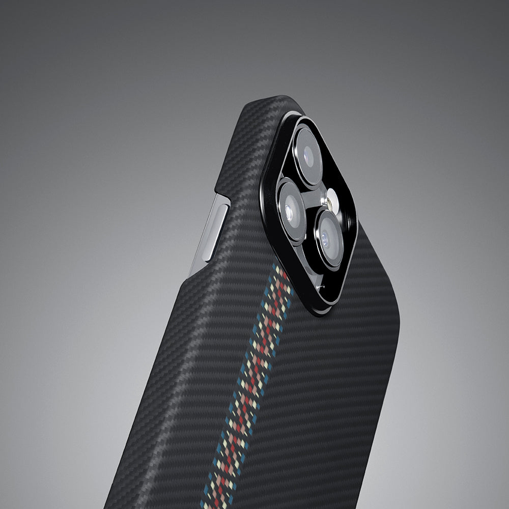 Apple iPhone 14 Pro Kılıf M-safe Şarj Özellikli 600D Aramid Fiber Pitaka Tactile Woven Orchestra Serisi Rhapsody Kapak