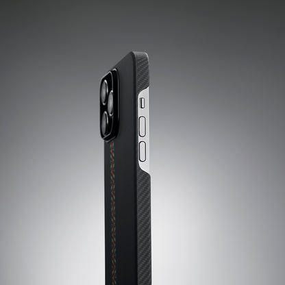 Apple iPhone 14 Pro Kılıf M-safe Şarj Özellikli 600D Aramid Fiber Pitaka Tactile Woven Orchestra Serisi Rhapsody Kapak