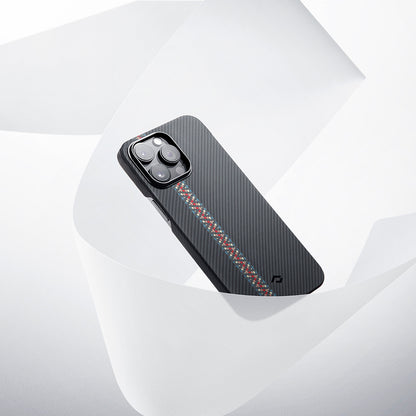 Apple iPhone 14 Pro Kılıf M-safe Şarj Özellikli 600D Aramid Fiber Pitaka Tactile Woven Orchestra Serisi Rhapsody Kapak