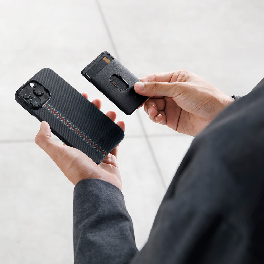 Apple iPhone 14 Pro Kılıf M-safe Şarj Özellikli 600D Aramid Fiber Pitaka Tactile Woven Orchestra Serisi Rhapsody Kapak