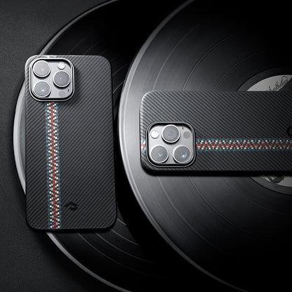 Apple iPhone 14 Pro Kılıf M-safe Şarj Özellikli 600D Aramid Fiber Pitaka Tactile Woven Orchestra Serisi Rhapsody Kapak