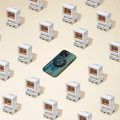 Apple iPhone 14 Pro Kılıf M-safe Şarj Özellikli Aramid Fiber Pitaka Tactile Woven Pixel Game Kapak