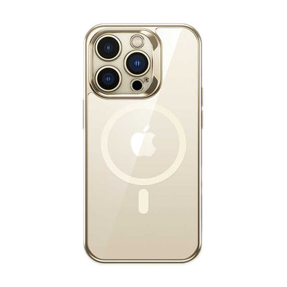 Apple iPhone 14 Pro Kılıf M-safe Şarj Özellikli Cam Yüzey Ekran Koruyuculu Benks Electroplated Kapak