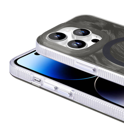 Apple iPhone 14 Pro Kılıf M-safe Şarj Özellikli Fırça Boya Desenli Zore Palet Kapak