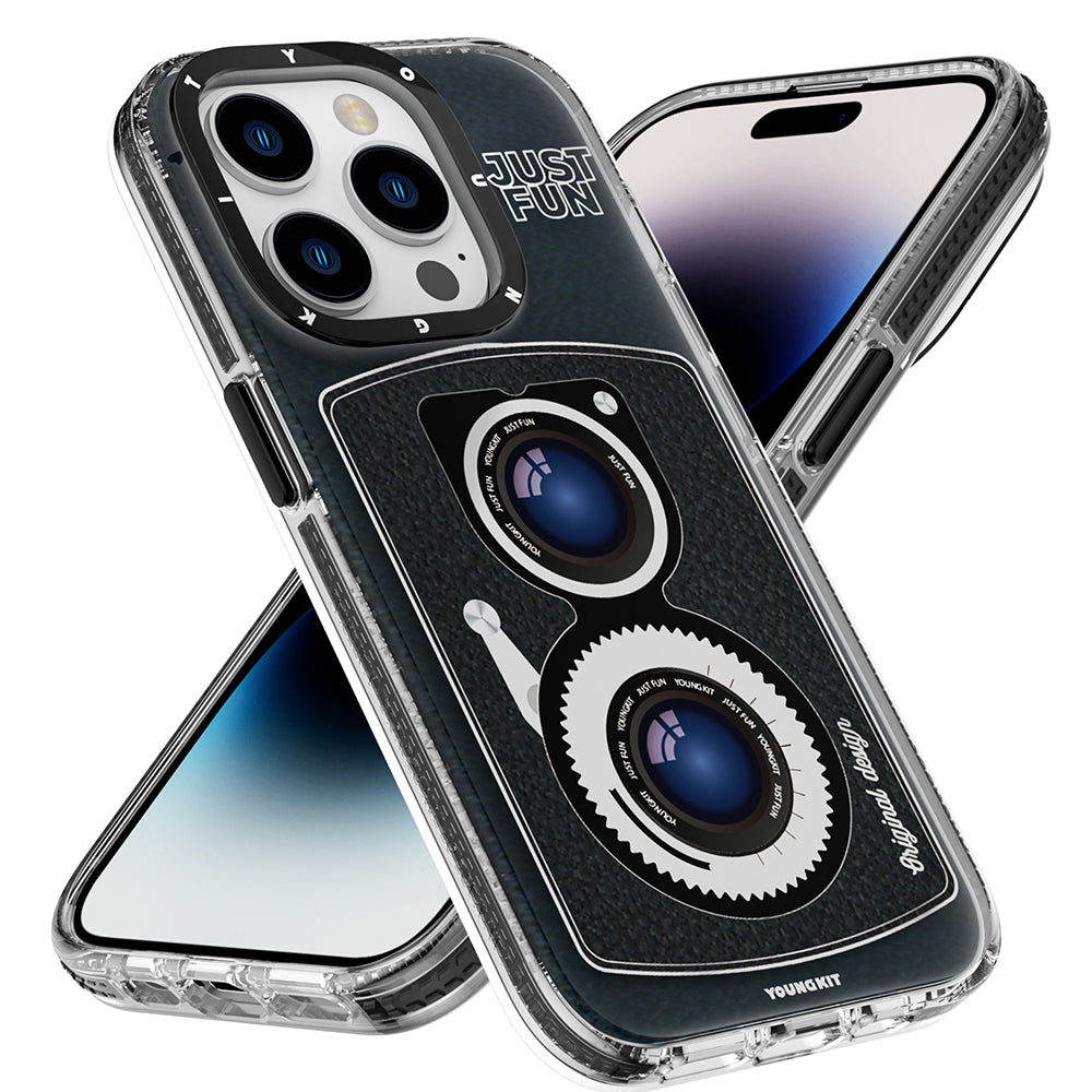 Apple iPhone 14 Pro Kılıf M-safe Şarj Özellikli Lens Figürlü YoungKit Art Film Serisi Kapak