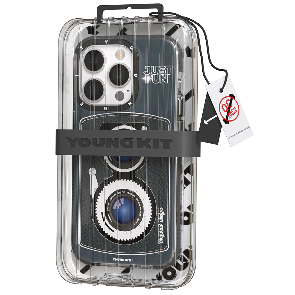 Apple iPhone 14 Pro Kılıf M-safe Şarj Özellikli Lens Figürlü YoungKit Art Film Serisi Kapak