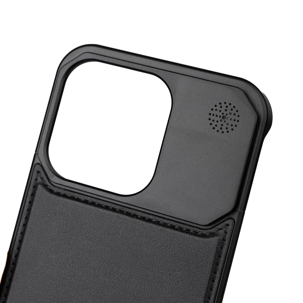 Apple iPhone 14 Pro Kılıf M-safe Şarj Özellikli Mekanizmalı Koku Hazneli Zore Mostar Kapak