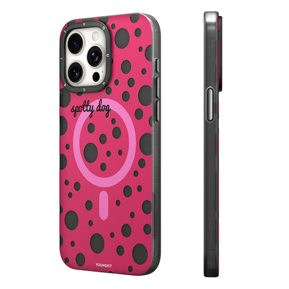 Apple iPhone 14 Pro Kılıf M-safe Şarj Özellikli Polka Dot Desenli Youngkit Spots Serisi Kapak