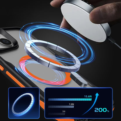 Apple iPhone 14 Pro Kılıf M-safe Şarj Özellikli Renkli Kenar Airbag Şeritli Zore Lamer Kapak