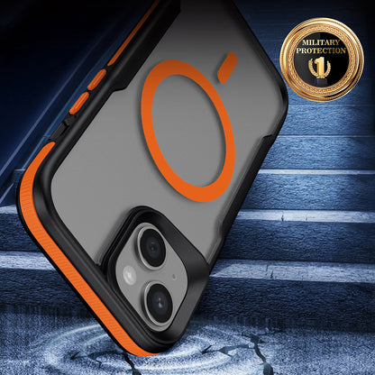 Apple iPhone 14 Pro Kılıf M-safe Şarj Özellikli Renkli Kenar Airbag Şeritli Zore Lamer Kapak