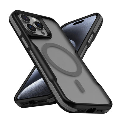 Apple iPhone 14 Pro Kılıf M-safe Şarj Özellikli Renkli Kenar Airbag Şeritli Zore Lamer Kapak