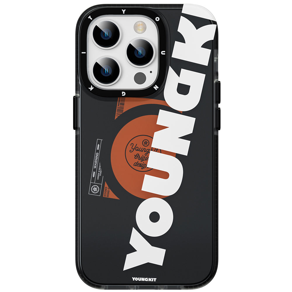 Apple iPhone 14 Pro Kılıf M-safe Şarj Özellikli Youngkit Binfen Serisi Yazı Temalı Kapak