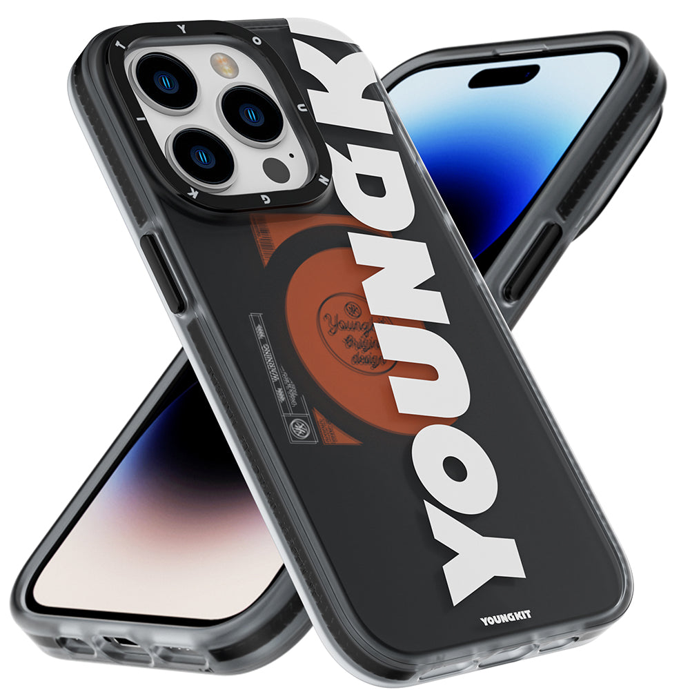 Apple iPhone 14 Pro Kılıf M-safe Şarj Özellikli Youngkit Binfen Serisi Yazı Temalı Kapak