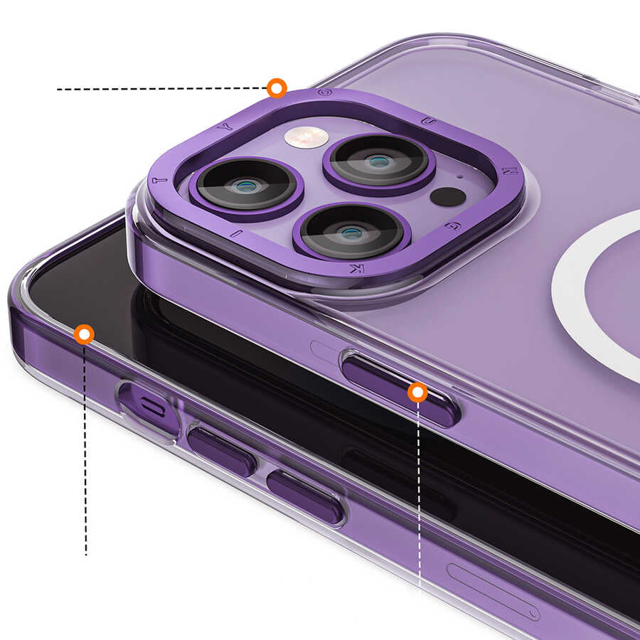 Apple iPhone 14 Pro Kılıf M-safe Şarj Özellikli Youngkit Coloured Glaze Serisi Kapak