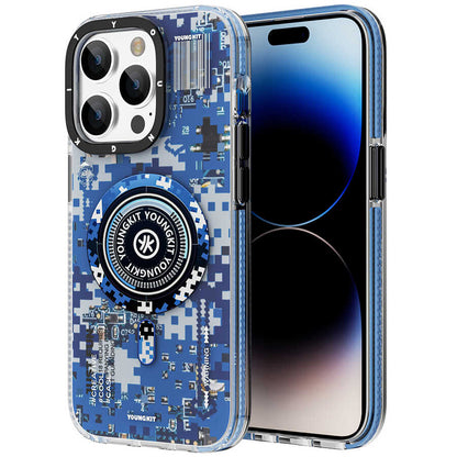 Apple iPhone 14 Pro Kılıf M-safe Şarj Özellikli YoungKit Kamuflaj Serisi Kapak