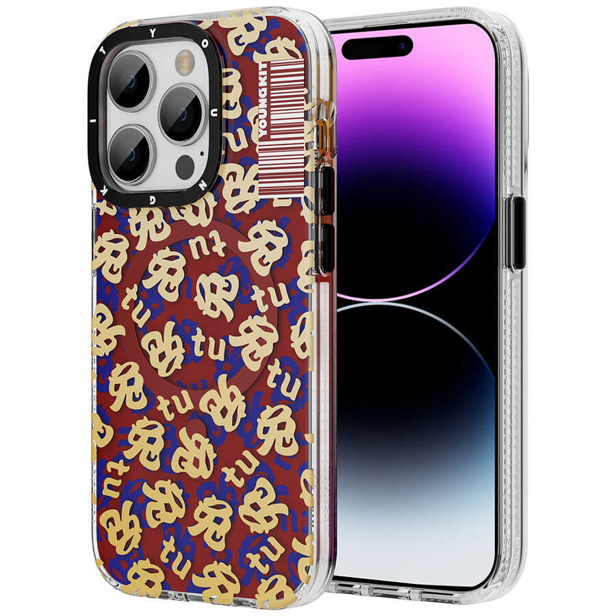 Apple iPhone 14 Pro Kılıf M-safe Şarj Özellikli Youngkit Play Rabbit Serisi Kapak