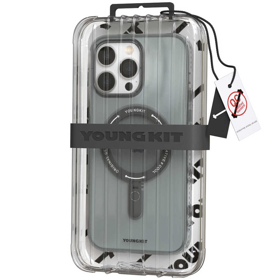 Apple iPhone 14 Pro Kılıf M-safe Şarj Özellikli Youngkit Rock Serisi Kapak