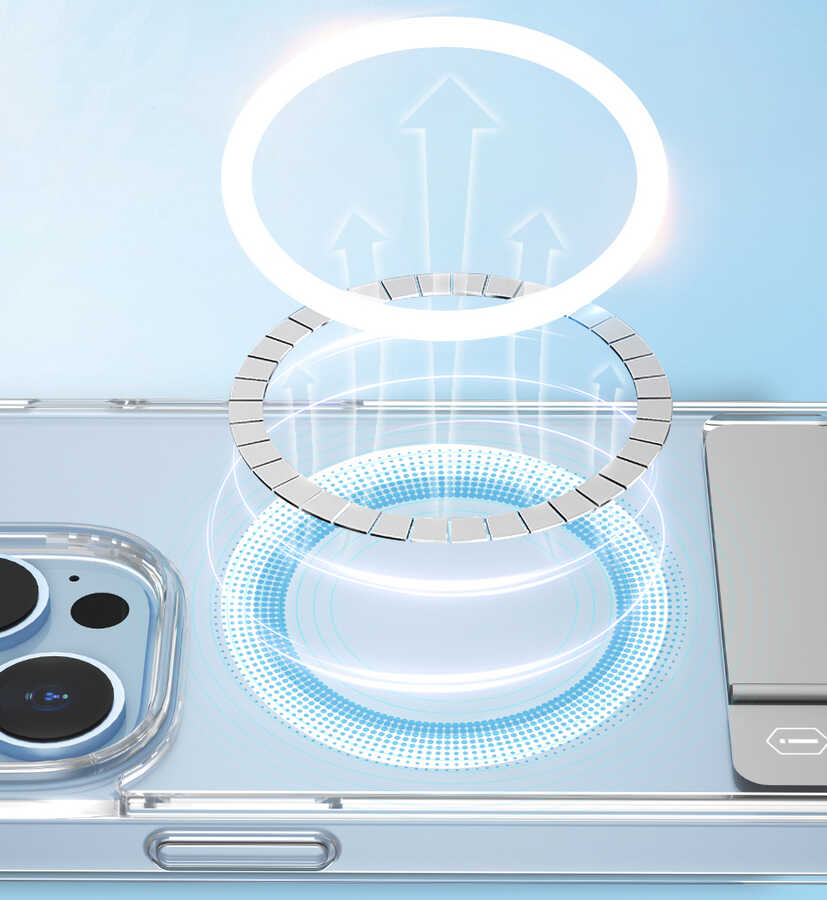 Apple iPhone 14 Pro Kılıf Standlı M-safe Wireless Şarj Özellikli Wiwu Aurora Serisi Kapak