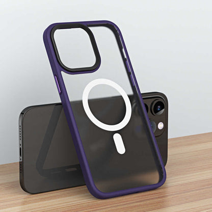 Apple iPhone 14 Pro Kılıf Wireless Şarj Özellikli Zore Hibrit M-safe Kapak