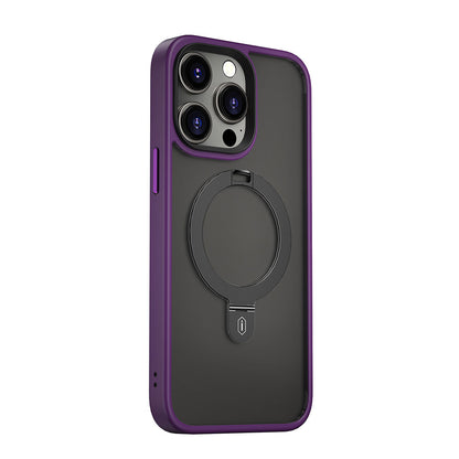 Apple iPhone 14 Pro Kılıf Wiwu ZMM-010 M-safe Şarj Özellikli Parmak İzi Bırakmayan Mat Transparan Standlı Kapak