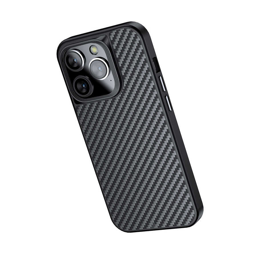 Apple iPhone 14 Pro Max Kılıf Aramid Karbon Fiber M-safe Özellikli Wlons Radison Kapak