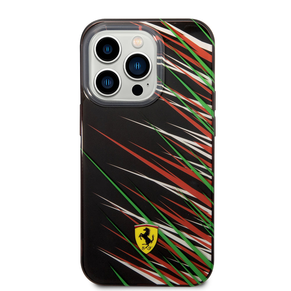 Apple iPhone 14 Pro Max Kılıf Ferrari Orjinal Lisanslı Baskı Logolu Çimen Desenli Kapak