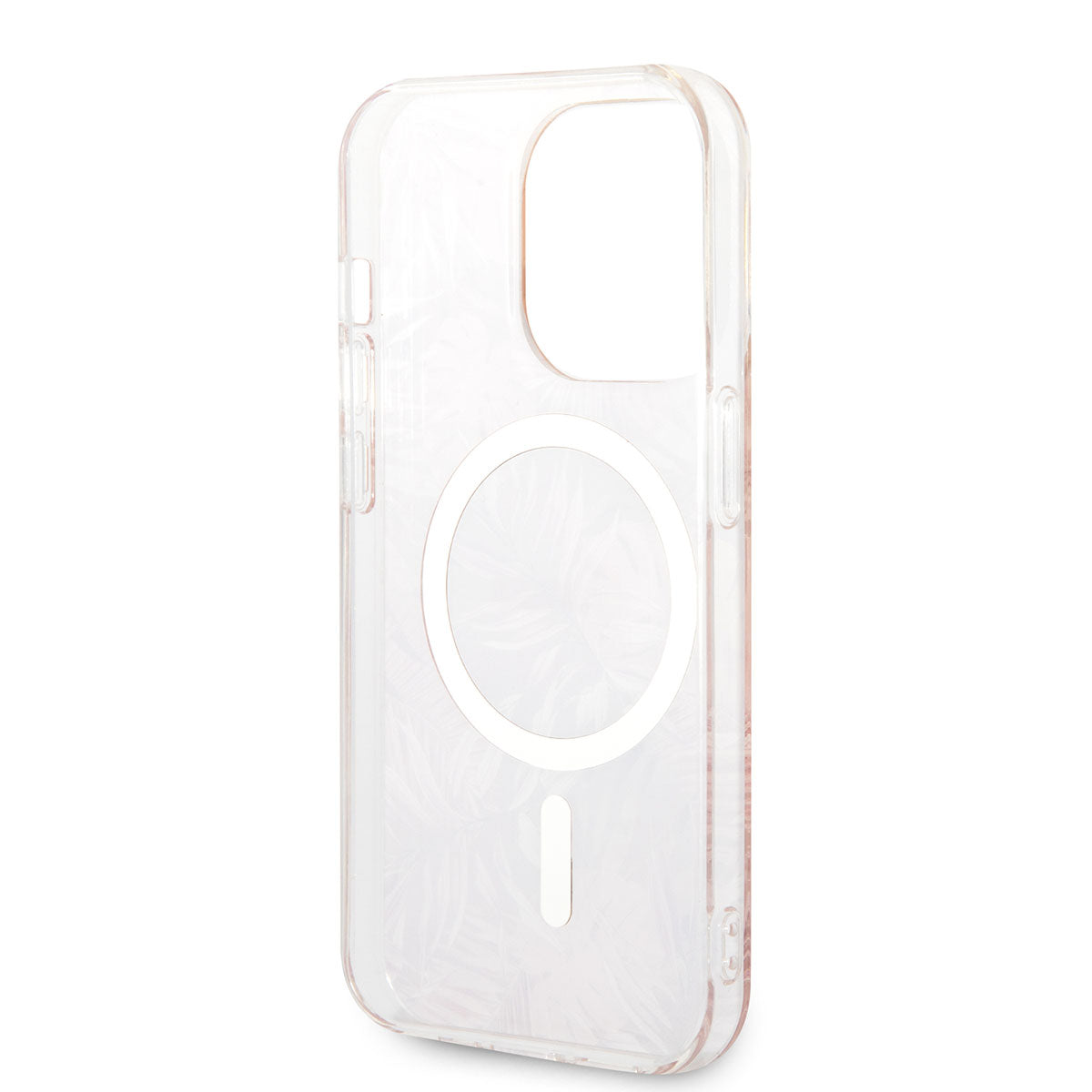 Apple iPhone 14 Pro Max Kılıf GUESS M-safe Şarj Özellikli Yaprak Desenli M-safe Şarj Kablolu Kapak