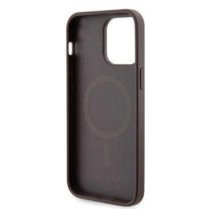 Apple iPhone 14 Pro Max Kılıf Guess Orjinal Lisanslı M-safe Şarj Özellikli 4G Şerit Tasarımlı Printed Kapak