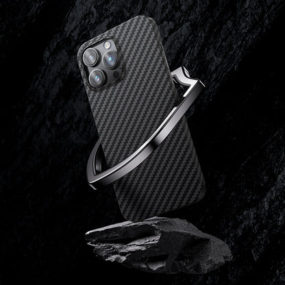 Apple iPhone 14 Pro Max Kılıf M-safe Özellikli Karbon Fiber Benks Essential Kevlar Kapak