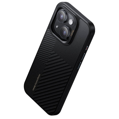 Apple iPhone 14 Pro Max Kılıf M-safe Şarj Özellikli Karbon Fiber Benks Montage Hybrid ArmorPro Kevlar Kapak