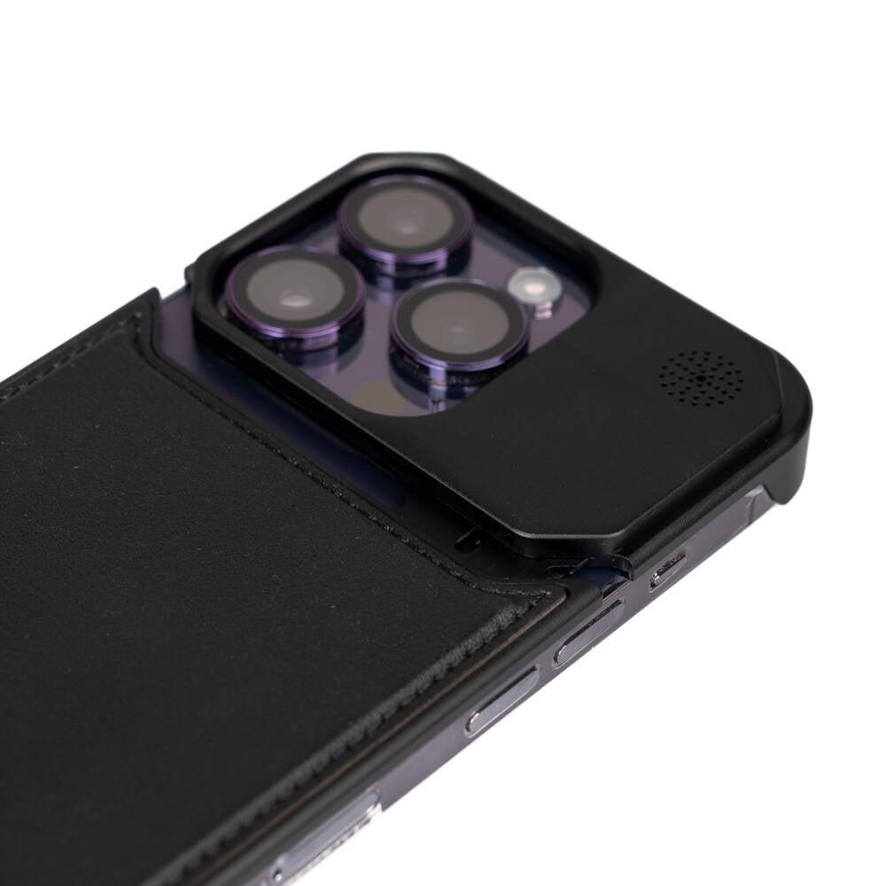 Apple iPhone 14 Pro Max Kılıf M-safe Şarj Özellikli Mekanizmalı Koku Hazneli Zore Mostar Kapak