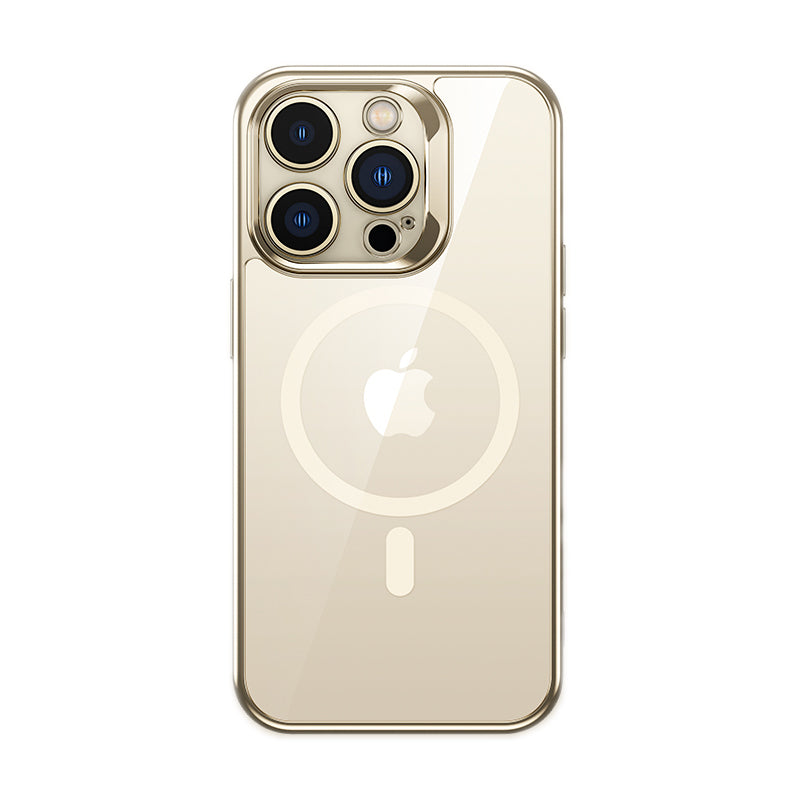 Apple iPhone 14 Pro Max Kılıf M-safe Şarj Özellikli Premium Cam Arka Yüzey Benks Electroplated Kapak