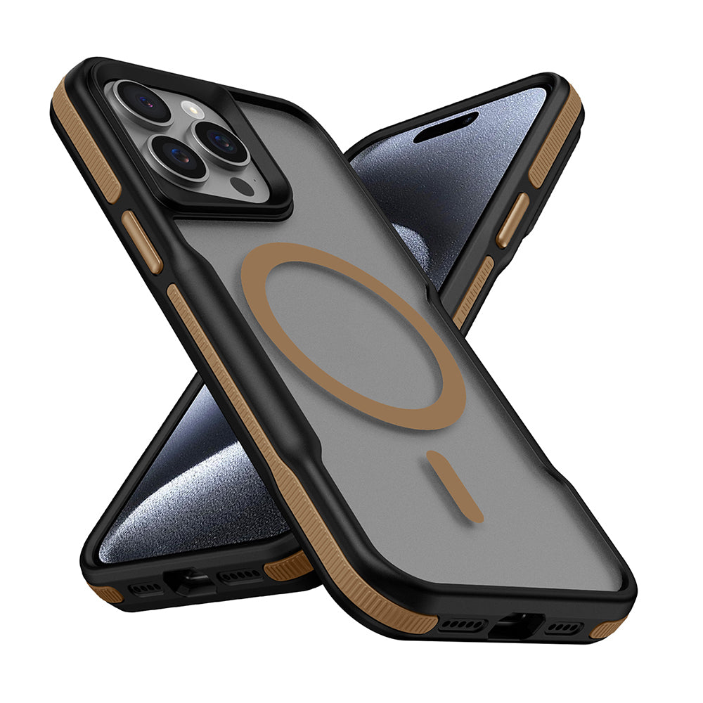 Apple iPhone 14 Pro Max Kılıf M-safe Şarj Özellikli Renkli Kenar Airbag Şeritli Zore Lamer Kapak