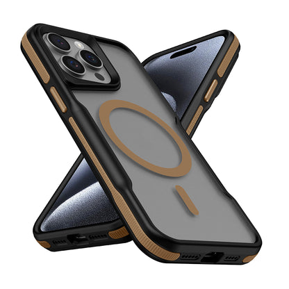 Apple iPhone 14 Pro Max Kılıf M-safe Şarj Özellikli Renkli Kenar Airbag Şeritli Zore Lamer Kapak