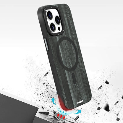 Apple iPhone 14 Pro Max Kılıf M-safe Şarj Özellikli Sararmaya Dayanıklı Youngkit Wood Forest Serisi Kapak