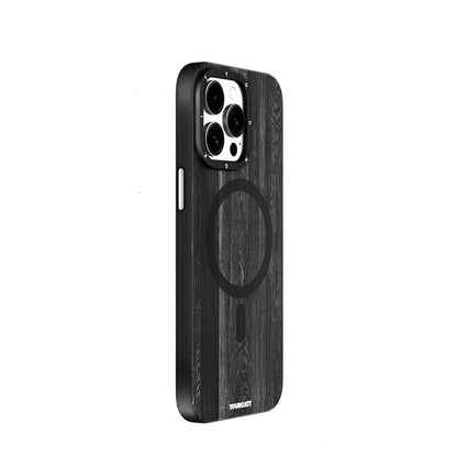 Apple iPhone 14 Pro Max Kılıf M-safe Şarj Özellikli Sararmaya Dayanıklı Youngkit Wood Forest Serisi Kapak