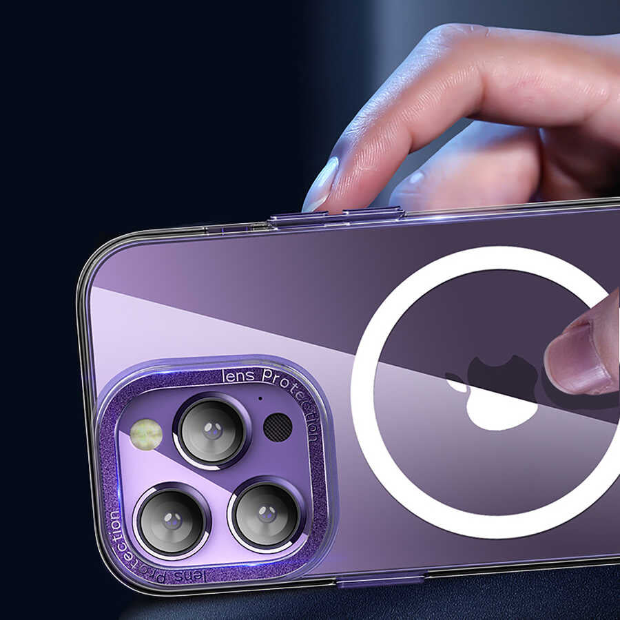 Apple iPhone 14 Pro Max Kılıf M-safe Şarj Özellikli Sert PC Zore Fuya Kapak