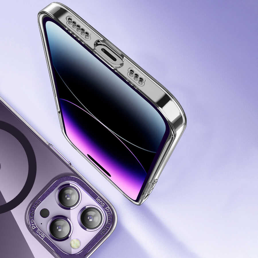 Apple iPhone 14 Pro Max Kılıf M-safe Şarj Özellikli Sert PC Zore Fuya Kapak