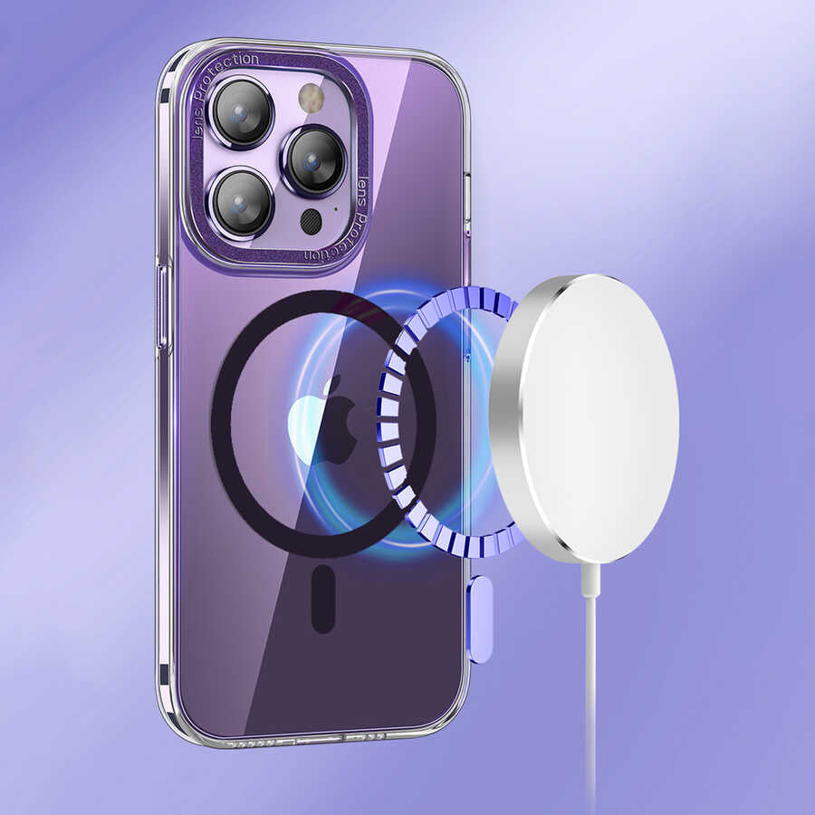 Apple iPhone 14 Pro Max Kılıf M-safe Şarj Özellikli Sert PC Zore Fuya Kapak