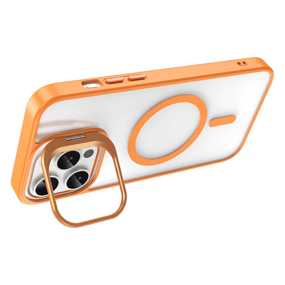 Apple iPhone 14 Pro Max Kılıf M-safe Şarj Özellikli Standlı Zore M-safe Klon Lensli Kapak