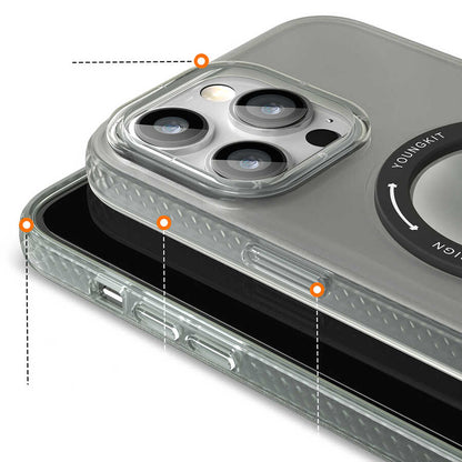 Apple iPhone 14 Pro Max Kılıf M-safe Şarj Özellikli Youngkit Rock Serisi Kapak