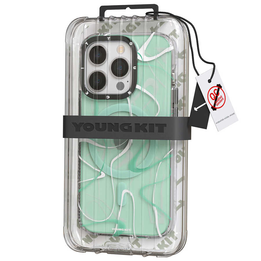 Apple iPhone 14 Pro Max Kılıf M-safe Şarj Özellikli Youngkit Water-Ink Serisi Kapak