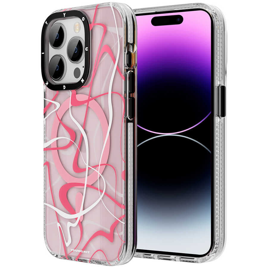 Apple iPhone 14 Pro Max Kılıf M-safe Şarj Özellikli Youngkit Water-Ink Serisi Kapak