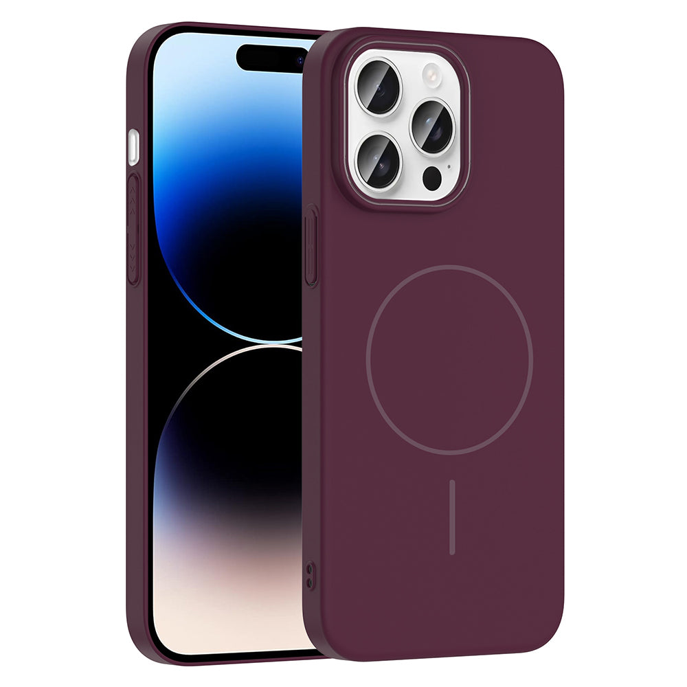 Apple iPhone 14 Pro Max Kılıf M-safe Şarj Özellikli Zore Ruby Sert Kapak